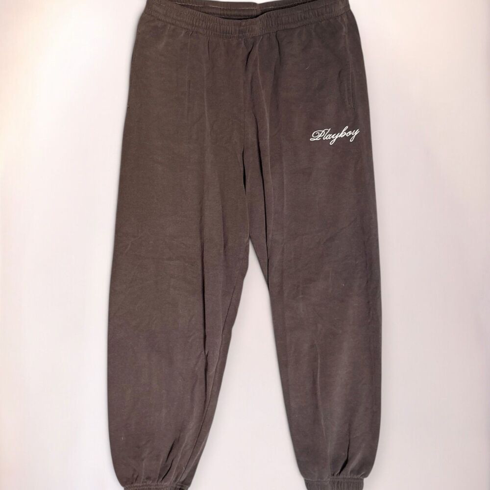 Playboy by PacSun Women's Gray Jogger Sweatpants Size Medium Embroidered Logo
